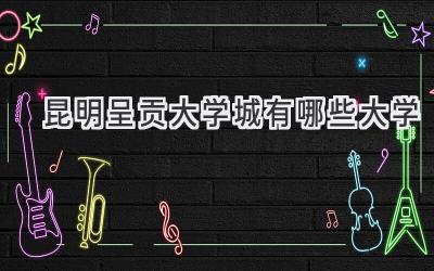 昆明呈贡大学城有哪些大学