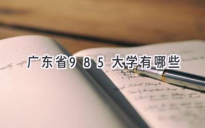 广东省985大学有哪些