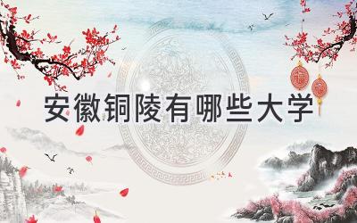 安徽铜陵有哪些大学