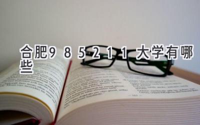 合肥985211大学有哪些