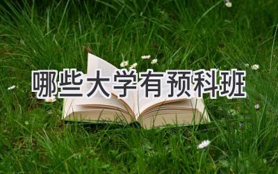 哪些大学有预科班