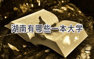 湖南有哪些一本大学