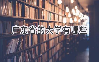 广东省的大学有哪些