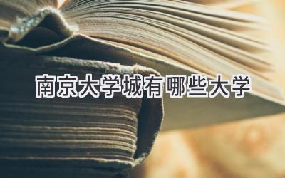 南京大学城有哪些大学