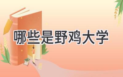 哪些是野鸡大学
