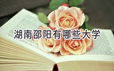 湖南邵阳有哪些大学