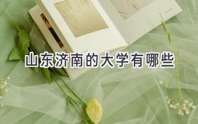 山东济南的大学有哪些