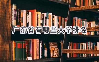 广东省有哪些大学排名