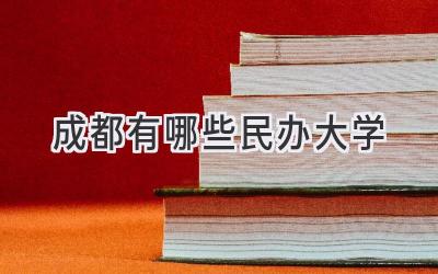 成都有哪些民办大学
